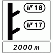 Panneau directionnel D51d - sorties rapprochées sur autoroute ou route départementale Panneau directionnel D51d - sorties rapprochées sur autoroute ou route départementale