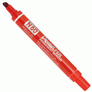 Pentel Marqueur permanent Pen N60, pointe biseau 3,9x5,7 mm, encre rouge - rouge N60-B