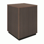 Podium haut Vertigo T01 MDF noir et noyer foncé 45x45x60cm
