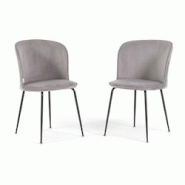 RATTATAN Lot de 2 chaises d’intérieur LEILA en velours, pieds en métal, élégantes, modernes pour cuisine, salle à manger, bureau, bar, restaura RATTATAN Lot de 2 chaises d’intérieur LEILA en velours, pieds en métal, élégantes, modernes pour cuisine, salle à manger, bureau, bar, restaura