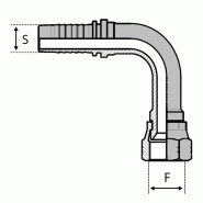 Série JIC - Filetage UNF - Cône 74° - Femelle - 90° Courbe Haute (DKJ90JD) - 4 , 1/4" , 6.35 , 01-fr , 11-12