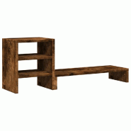 Support de moniteur table meuble bureau et organisateur de bureau bois d'ingénierie marron 02_0044950 - marron Bois massif 3000220436334