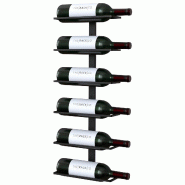 TOJ Living Porte-bouteilles mural – 6 bouteilles – fixation murale – acier inoxydable – noir mat – range-bouteilles - noir inox 8720211263026