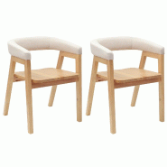 VidaXL Chaises de salle à manger 2 pcs Naturel 54 x 57 x 73 cm Modèle Orion Signature - 42020423