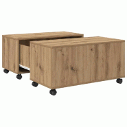 VidaXL Table basse Chêne artisanal 75 x 75 x 38 cm Bois d'ingénierie Modèle Polaris Rectangulaire - 875481