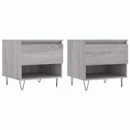 VidaXL Tables basses 2 pcs sonoma gris 50x46x50 cm bois d'ingénierie Modèle Oslo Urbain - 830921