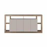 Vivabita Matelpro - Buffet/bahut contemporain 210 cm mercure/cachemire Dominika - Moderne & Design -Mercure/cachemire -  -Types de portes: Battantes -