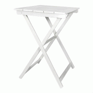 Wellhome - Table guéridon pliante en hêtre - finition blanche 70x50x76 cm - blanc WH13368