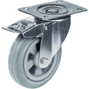 160mm 6" roulettes pivotantes en caoutchouc gris avec frein capacité de 135kg 160mm 6" roulettes pivotantes en caoutchouc gris avec frein capacité de 135kg