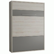 ARMOIRE LIT ESCAMOTABLE MYKONOS PIN / GRIS GRAPHITE COUCHAGE 140*200 CM.