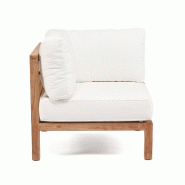 Bazar Bizar Canapé 1 place angle droit en bois de teck 80x80x70 cm blanc naturel - multicolore Bois massif JARAC005NW