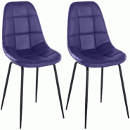 CLP Lot de 2 chaises Tom similicuir - Violet - violet 324246