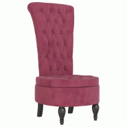 Décoshop26 - Chaise à dossier haut rouge en velours bordeaux boutons décoratifs DEC026250 - rouge 3000255716739