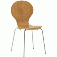 Décoshop26 - Chaise de cuisine salle à manger x1 empilable dossier arrondi en bois chêne et métal chromé 10_0003347 - 3000251535327 Décoshop26 - Chaise de cuisine salle à manger x1 empilable dossier arrondi en bois chêne et métal chromé 10_0003347 - 3000251535327