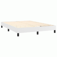 Décoshop26 - Sommier à lattes sur pieds cadre de lit 140x190 cm synthétique blanc TDL0207366 - blanc 3001189288002