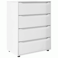 Helloshop26 - Armoire de rangement lot de 2 pratiques minimalistes 80 x 48 x 105 cm en bois d'ingénierie blanc brillant 02_0056180 - blanc Bois massi