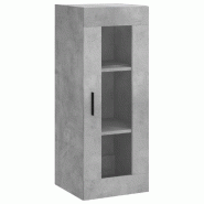 Helloshop26 - Armoire murale rangement moderne pratique salon 34,5 x 34 x 90 cm en bois gris béton 02_0048692 - gris verre 3000235422209