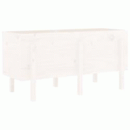 Helloshop26 - Jardinière bac lit surélevé plantes fleurs terrasse jardin de jardin 121 x 50 x 57 cm bois de pin massif blanc 02_0039356 - 300021858 Helloshop26 - Jardinière bac lit surélevé plantes fleurs terrasse jardin de jardin 121 x 50 x 57 cm bois de pin massif blanc 02_0039356 - 300021858
