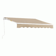 Helloshop26 - Store banne avec manivelle 300 x 250 cm beige 03_0008303 - beige aluminium 3001925282721