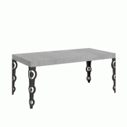 Itamoby Table Extensible Karamay 200/460X90 Cm Pieds Béton Anthracite - gris 8050598049747