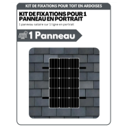 Kit de Fixation 1 panneau solaire pour toit en ardoises - Orientation Portrait - SOLUSUN Kit de Fixation 1 panneau solaire pour toit en ardoises - Orientation Portrait - SOLUSUN