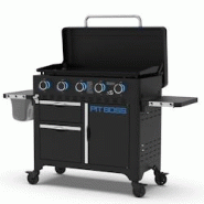 Plancha à Gaz 5 Brûleurs 14650W Plaque Ceramique 90 x 46 cm Amovible Pit Boss - noir acier 0684678108161 Plancha à Gaz 5 Brûleurs 14650W Plaque Ceramique 90 x 46 cm Amovible Pit Boss - noir acier 0684678108161