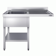Plonge Inox 1 bac avec passage lave-vaisselle - P 600 - GGM - 1200 mm bac à gauche Plonge Inox 1 bac avec passage lave-vaisselle - P 600 - GGM - 1200 mm bac à gauche
