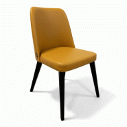 Prosofa Chaise de restaurant CHR exen en similcuir coloris moutarde - noir Bois manufacturé exen