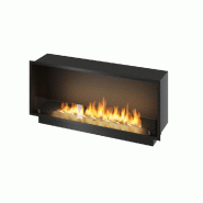 SOLOLED Cheminée au bioéthanol encastrable Inside Black 1200 - Noir mat, avec vitre, brûleur 4 L, design moderne - noir 0803173016805