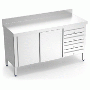 Table murale Fricosmos avec portes coulissantes et 4 tiroirs 2000x600x850 mm - G074454