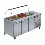 Table réfrigérée 3 portes avec saladette ouverte 3 bacs gn1/1 tempé... - PAA3PP+PS