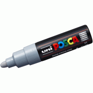 Uni-ball Posca 181333 - Marqueur Pointe Large Conique PC - 7M, 4,5-5,5 mm, Gris - 181333