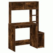 VidaXL Bureau avec étagères chêne fumé 100x45x140 cm bois d'ingénierie Modèle Vega Core - 860440