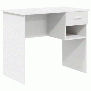 VidaXL Bureau avec tiroir Blanc 90 x 49 x 75 cm Bois d'ingénierie Modèle Vega Executive Essence - 869266 VidaXL Bureau avec tiroir Blanc 90 x 49 x 75 cm Bois d'ingénierie Modèle Vega Executive Essence - 869266