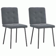 VidaXL Chaises à Manger Lot De 2 Gris Foncé Velours - gris 4101058 VidaXL Chaises à Manger Lot De 2 Gris Foncé Velours - gris 4101058