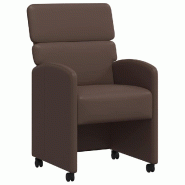 VidaXL Chaises de Salle à Manger avec Roues 2 pcs Marron Simili cuir Modèle Yorelia - 42017885
