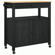 VidaXL Chariot de cuisine MONZA Noir 84 x 40 x 88,5 cm - noir 8721364505919