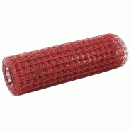 Vidaxl grillage acier avec revêtement en pvc 25x0,5 m rouge 143677