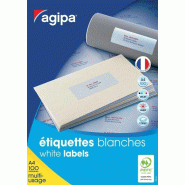 2400 étiquettes blanches multi-usage, format 70 x 37 mm (100 feuilles A4 / cdt) - Pose Express - 3270241190151