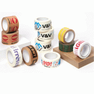 Adhésif personnalisable PVC solvant transparent x144 rouleaux impr.1 coul 50x66m