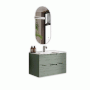 AQA Design Composition de salle de bain en MDF 4 pièces SOLMIRA vert sauge L.81 P.46,5 H.190 MPSO59-SAL - vert Bois manufacturé MPSO59-SAL