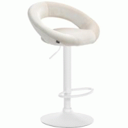 CLP Tabouret de bar Olinda velours Crème/Blanc - beige textile 326000 CLP Tabouret de bar Olinda velours Crème/Blanc - beige textile 326000