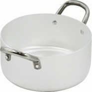 Cocotte Mamù en aluminium blanc avec deux poignées en fer, fabriquée en Italie, Ø 18 cm - argenté aluminium LIASECAS2MXXXX18