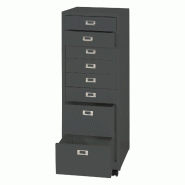 Décoshop26 - Caisson à tiroirs armoire de bureau 115x40x41 cm 8 tiroirs en acier gris foncé 04_0008264 - gris acier 3000262512904