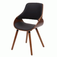 Décoshop26 - Chaise de salle à manger cuisine design rétro en synthétique noir pieds en bois marron 04_0002218 - marron 3000259632691 Décoshop26 - Chaise de salle à manger cuisine design rétro en synthétique noir pieds en bois marron 04_0002218 - marron 3000259632691