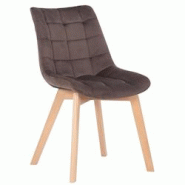 Décoshop26 - Chaise de salle à manger x1 rembourrage généreux en velours marron piètement en bois 10_0002081 - marron 3000250832045 Décoshop26 - Chaise de salle à manger x1 rembourrage généreux en velours marron piètement en bois 10_0002081 - marron 3000250832045