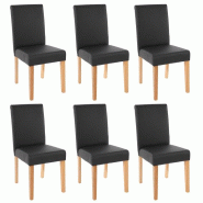 Décoshop26 - Lot de 6 chaises de salle à manger synthétique noir mat pieds clairs CDS04236 - noir 3000072723842 Décoshop26 - Lot de 6 chaises de salle à manger synthétique noir mat pieds clairs CDS04236 - noir 3000072723842
