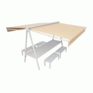 Ensemble duo et bancs 8 places Alia Plein Air (Blanc - Orchestra Chicago 7467) - aluminium RETTAB8P-BANC-9010-7467-ORC Ensemble duo et bancs 8 places Alia Plein Air (Blanc - Orchestra Chicago 7467) - aluminium RETTAB8P-BANC-9010-7467-ORC