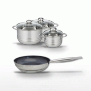 Lot 1 Poêle 28cm et 3 Faitouts 16/20/24cm Elo Profi Therm Platinum - gris inox 3176239989311