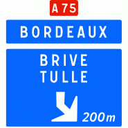 Panneau directionnel Da41f - Bifurcation autoroutière - Pré-signalisation et caractéristiques Panneau directionnel Da41f - Bifurcation autoroutière - Pré-signalisation et caractéristiques